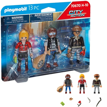 Набір фігурок Playmobil City Action Злодії 3 шт (4008789706706)