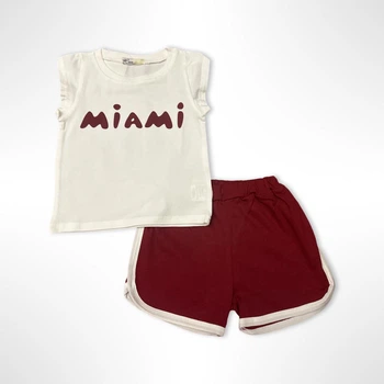 Комплект "Miami" (майка+шорты) для девочки Няня 110 см Бело-красный (0597)