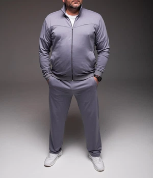 Спортивный костюм мужской БАТАЛ серый Casual Big Size 2240 сір 3XL