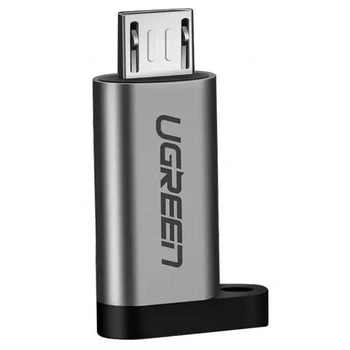 Адаптер UGREEN US282 для мобильных телефонов Micro USB to Type-C шнурок, адаптер-конвертер USB Type-C для Xiaomi, Redmi, Oppo, Vivo Grey (50590)
