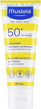 Сонцезахисний лосьйон Mustela Baby Very High Protection Sun Lotion SPF50+ 40 мл (3504105036768 / 3504105026202)