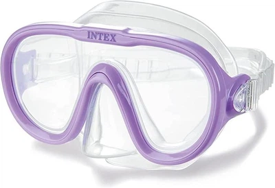 Маска для плавания Intex 55916 от 8 лет в слюде 8 см×23 см×20 см размер M обхват головы 50-56 см сиреневая