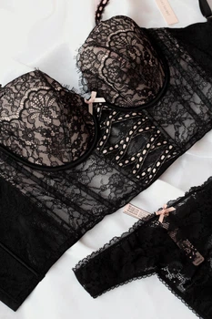Комплект Victoria's Secret DREAM ANGELS Lightly-Lined Heritage Ribbon Slot Bra Top Set розмір S