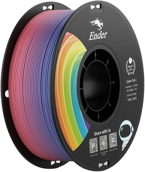 Пластик Creality PLA Plus Filament для 3D принтера 1 кг 1.75 мм Райдужний (3301010314)