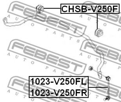 Втулка стабiлiзатора передньої пiдвiски D25 Febest (CHSBV250F)