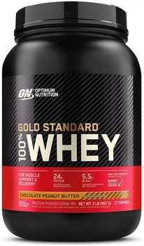 Сироватковий протеїн ізолят Optimum Nutrition 100% Whey Gold Standard 900 грам chocolate peanut butter