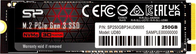 SSD накопичувач Silicon Power UD80 250 GB (SP250GBP34UD8005)
