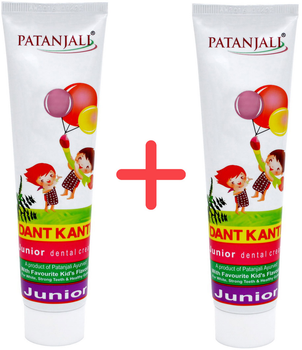 Упаковка зубної пасти Patanjali Ayurved Dant Kanti Дитяча 100 г х 2 шт (8904109465499)