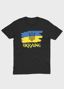 Футболка MODNO з патріотичним принтом UKRAINE L Чорний (TS001-2-BL-005-1-070)