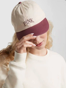 Жіноча кепка бейсболка Baseball hat з колекції VICTORIA'S SECRET PINK колір молочний бордовий розмір універсальний