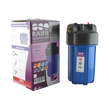 Корпус фильтра Raifil 10" Big Blue 1, синий два резиновых уплотнительных кольца