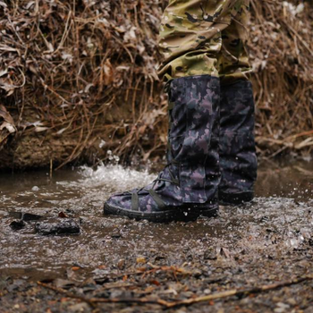 Тактичні військові водоштовхувальні бахіли для захисту від дощу гамаші на взуття Камуфляж XL (46-48 розмір)
