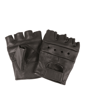 Перчатки кожаные без пальцев XL Black