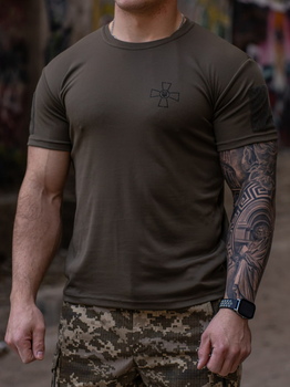 Футболка тактична Klost Military з тканини CoolPass, "ЗСУ", Хрест, олива, XL
