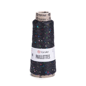 Пряжа YarnArt Paillettes / ЯрнАрт Паєтки 8010 чорний