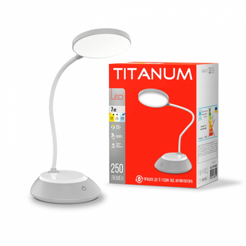 Лампа настольная LED TITANUM TLTF-022G 7W 3000-6500K USB серая