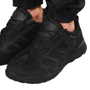 Тактичні кросівки літні Extreme Police ВТ1008 чорні шкіряні сітка прошиті 43