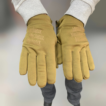 Перчатки тактические Mechanix ColdWork Base Layer Coyote, Койот, размер XL, сенсорные, теплые зимние перчатки