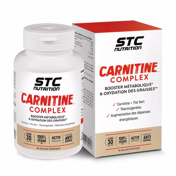 Жироспалювач STC Карнітин Комплекс / CARNITINE COMPLEX - 1500 мг L-карнітину + зелений чай + вітамін В6, 90 капсул (SNW28)