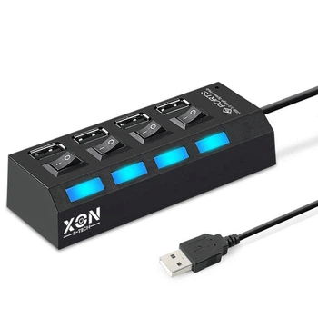 Док-станция XON SmartHub Switch 4хUSB2.0 Черный (UHASP040042B 5016)