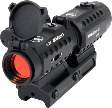 Комплект оптики MAK combo: коллиматор MAKdot S 1x20 и магнифер MAKnifier S3 3x на креплении MAKmaster Lock CS