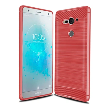 Чохол Lenuo Carbon Fiber для Sony Xperia XZ2 Compact H8324 Red