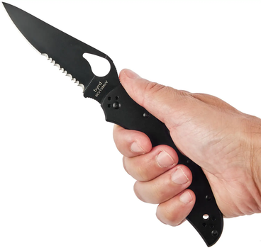 Нож Spyderco Byrd Cara Cara 2 Black Blade , полусеррейтор