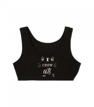 Детский топ тканевый&nbsp;с рисунком - Donella - 4571KT - 134-140 см - Черный(CrewCats)