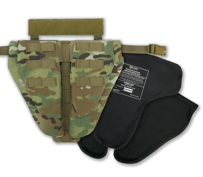 Універсальна сумка-захист паху (напашник) потрійний з балістичним пакетом 1 клас захисту Militex cordura Мультикам