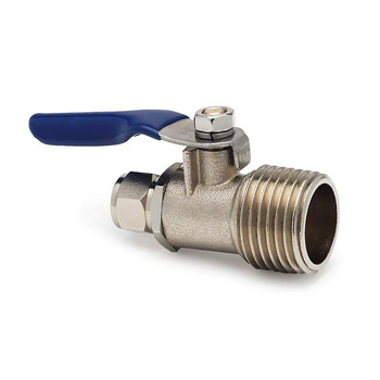 Латунный шаровый кран 1/4" шланг х 1/2" РН, для подключения фильтров KP-BV1412