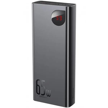 Портативний акумулятор Powerbank Baseus Adaman Metal Digital 20000 mAh 65W Black (для телефону, для ноутбука)
