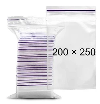 Пакет с замком Zip-Lock 200*250 мм уп-100шт ящ-15 уп.