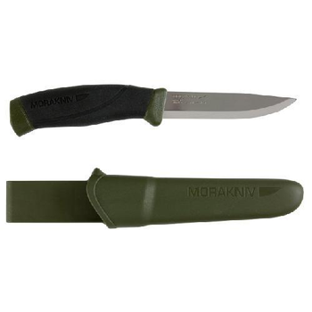 Туристический нож Morakniv Companion MG C углеродная сталь (клинок 104 мм, нож 218 мм, 2.5мм, ножны, хаки