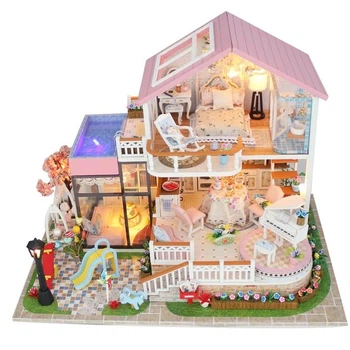 3D Румбокс DIY House "Вилла" Doll House Кукольный Домик от CuteBee (V787SD)
