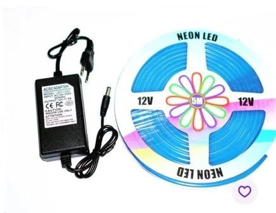 LED - світодіодна стрічка неонова 2835 B-12V 5M RGB (кольорова)