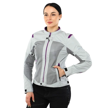 Мотокуртка текстильная женскаяя SCOYCO JK158W XL серый-фиолетовый