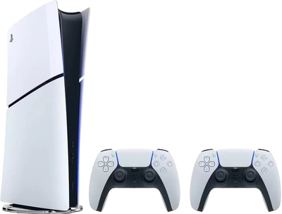 Konsola do gier Sony PlayStation 5 Slim Digital Edition + drugi pad Dual Sense White (0711719581574)