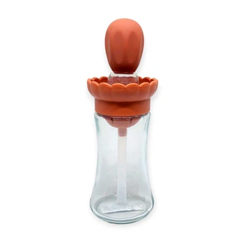 Диспенсер бутылка Controllable Oil Bottle для масла стеклянный 2в1 с силиконовой кисточкой и дозатором 180 мл