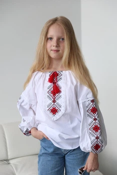 Вышиванка Piccolo Звезда 158 см Белая