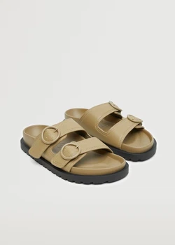 Шлепанцы Mango 37010655 41 р. - 26,5см Хаки