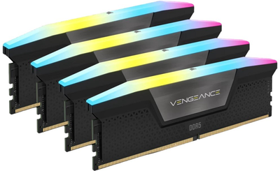 Оперативна пам'ять Corsair DDR5-6400 65536MB PC5-51200 (Kit of 4x16384) Vengeance RGB Black (CMH64GX5M4B6400C32)