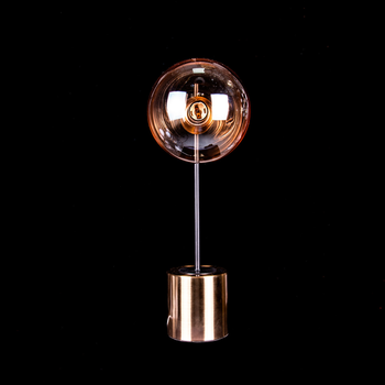 Настільна лампа з бурштиновим плафоном мідь 2768/1T/copper