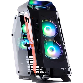 Корпус QUBE STALKER Black-Orange + Набір кабелів для блоку живлення Black-Orang (STALKER_FMBU3)