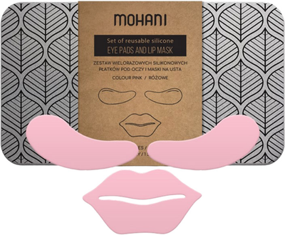 Набір Mohani Багаторазові силіконові патчі для очей 2 шт + Багаторазова силіконова маска для губ 1 шт (5902802721945)