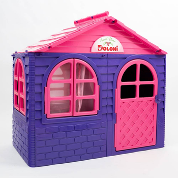 Домик игровой Doloni Toys уличный пластиковый фиолетово-розовый со шторками 129x69x120cм 02550/10