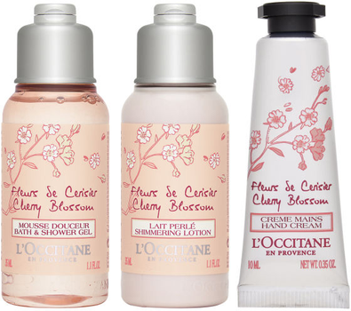 Zestaw kosmetyków do pielęgnacji L'Occitane En Provence Cherry Blossom Żel pod prysznic 35 ml + Lotion do ciała 35 ml + Krem do rąk 10 ml (3253581766514)