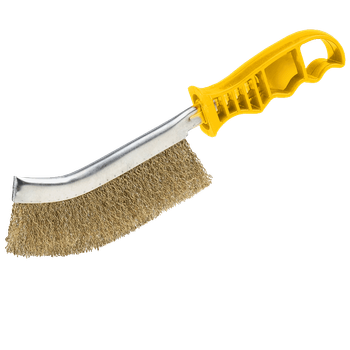Щетка ручная из рифленой проволоки NovoTools 250 мм желтая