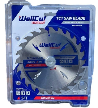 Диск пильный по дереву WellCut Standard 205*30 24T