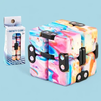 Игрушка антистресс Бесконечный кубик Радуга 7,3x3,6x1,8см, Розовый