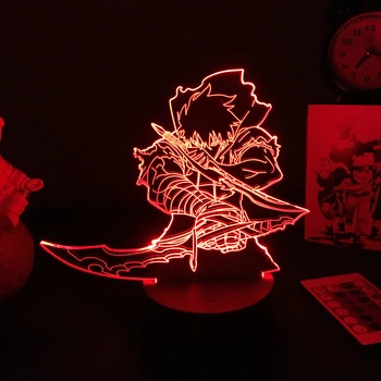Светильник с 3D эффектом led лампа из аниме Поднятие уровня в одиночку / Solo Leveling.